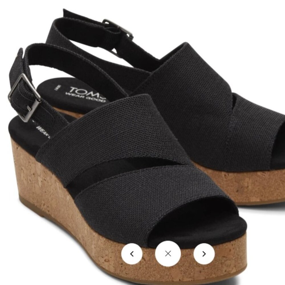 Toms Black Wedges
